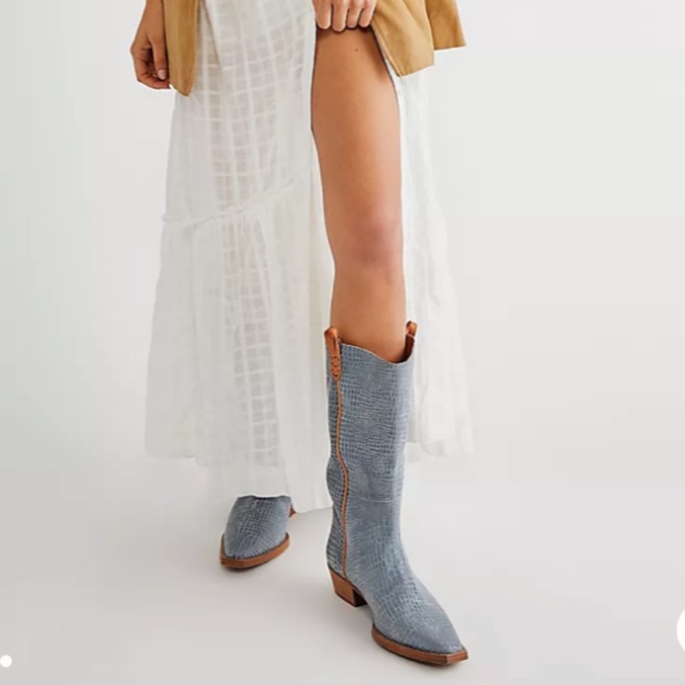 Free People Blue Ankle Boots